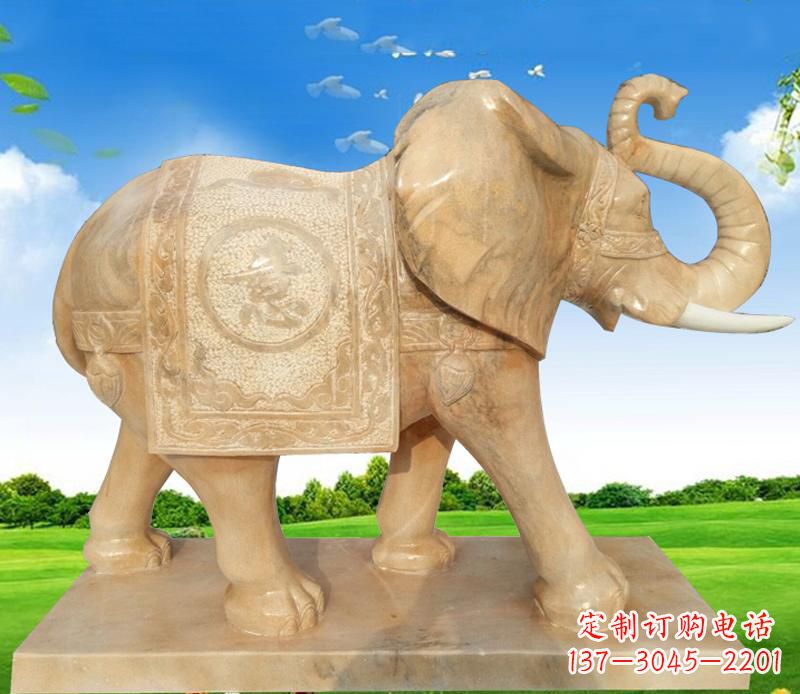河南大理石喷水大象雕塑