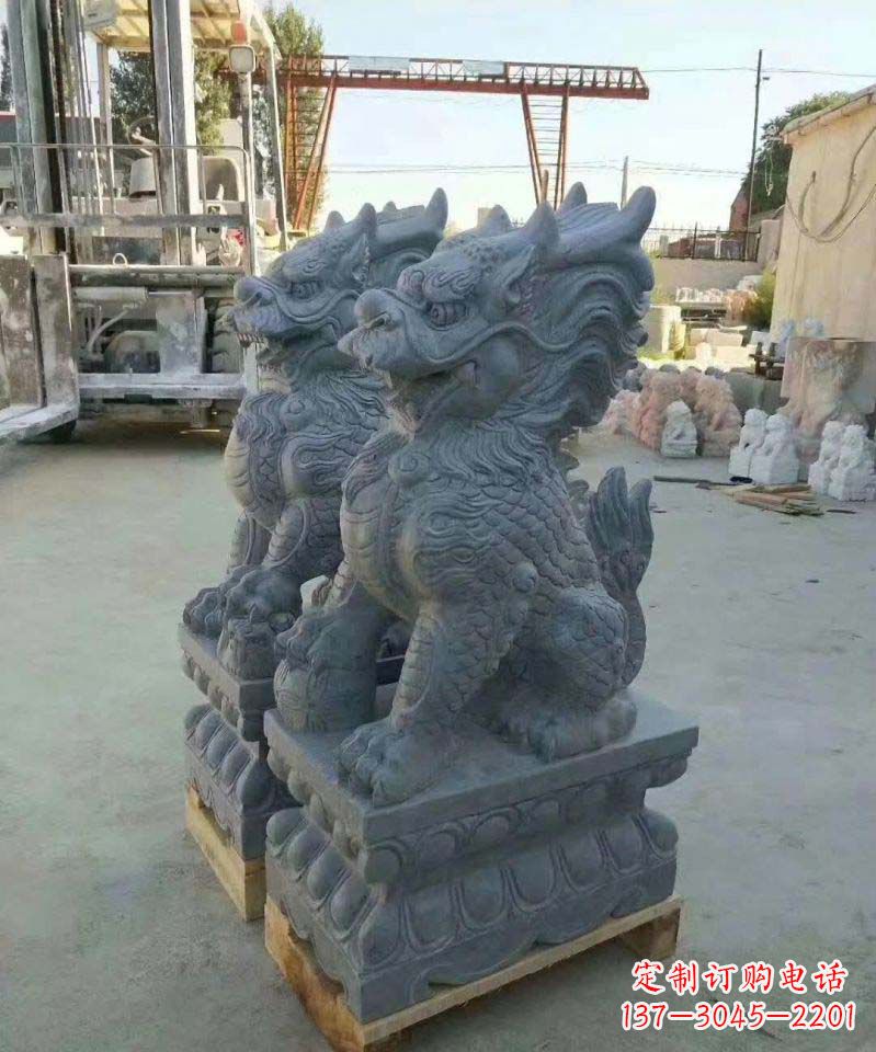 河南精美大理石麒麟雕塑