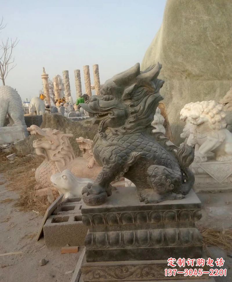 河南新中式麒麟雕塑,精美细腻,艺术品级别
