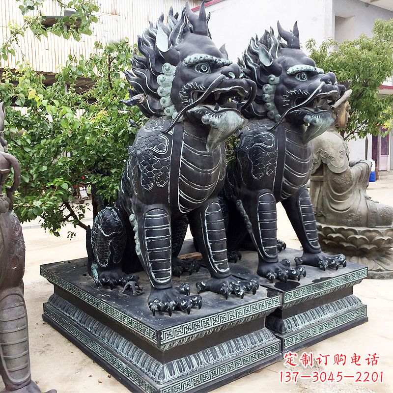 河南象征威严的大理石麒麟雕塑