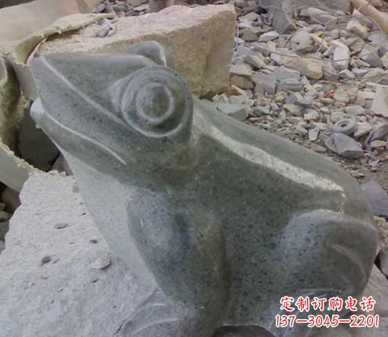 河南大理石青蛙石雕-质感细腻引人注目