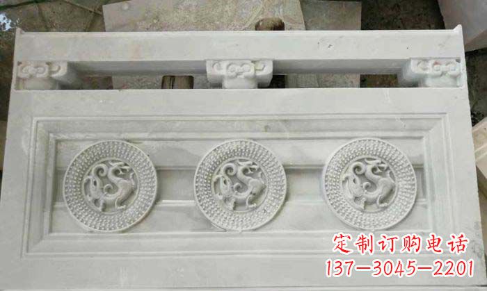 河南精美青龙石浮雕栏板雕塑