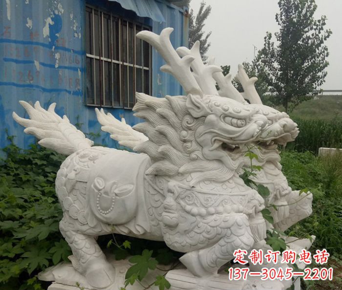 河南大理石瑞兽麒麟石雕