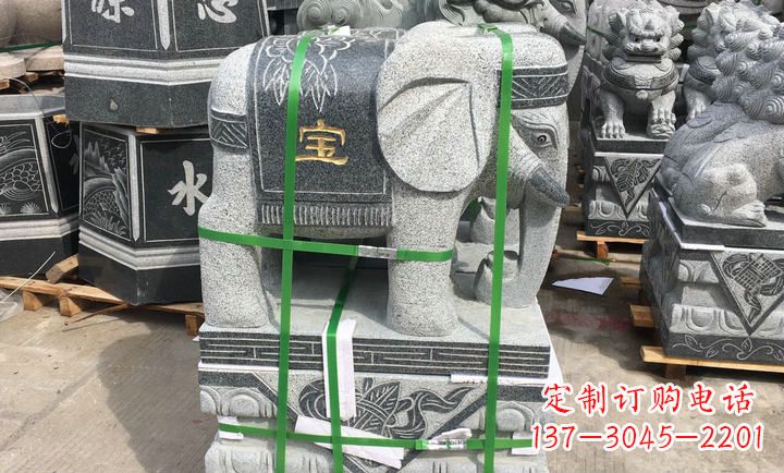 河南大理石大象门口石雕
