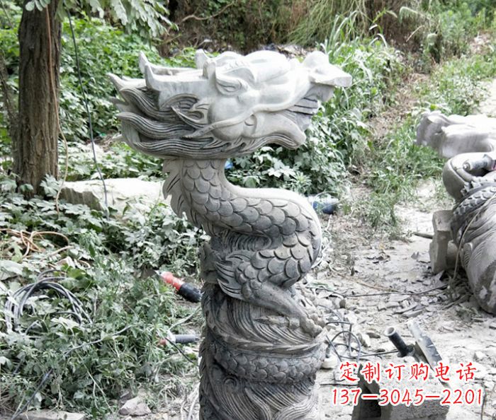 河南精美大理石生肖龙雕塑