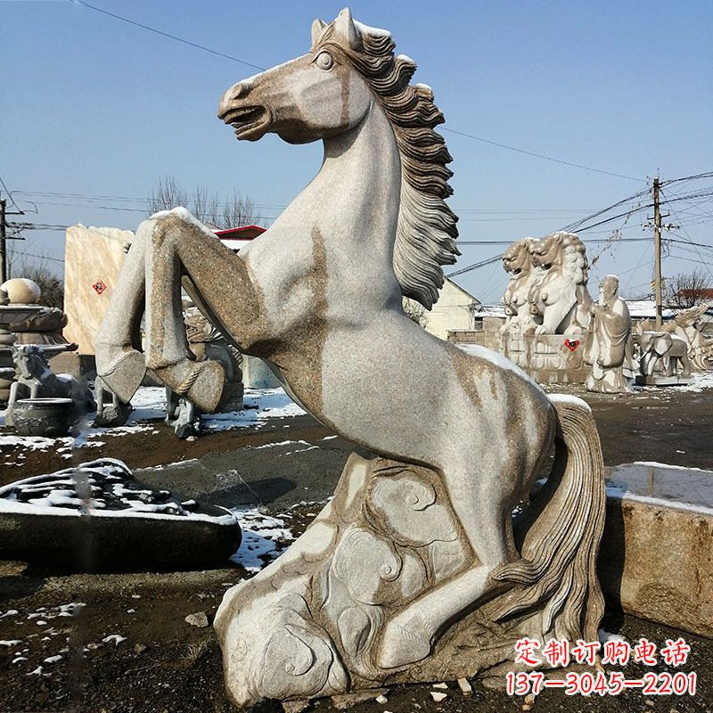 河南大理石生肖马动物雕塑