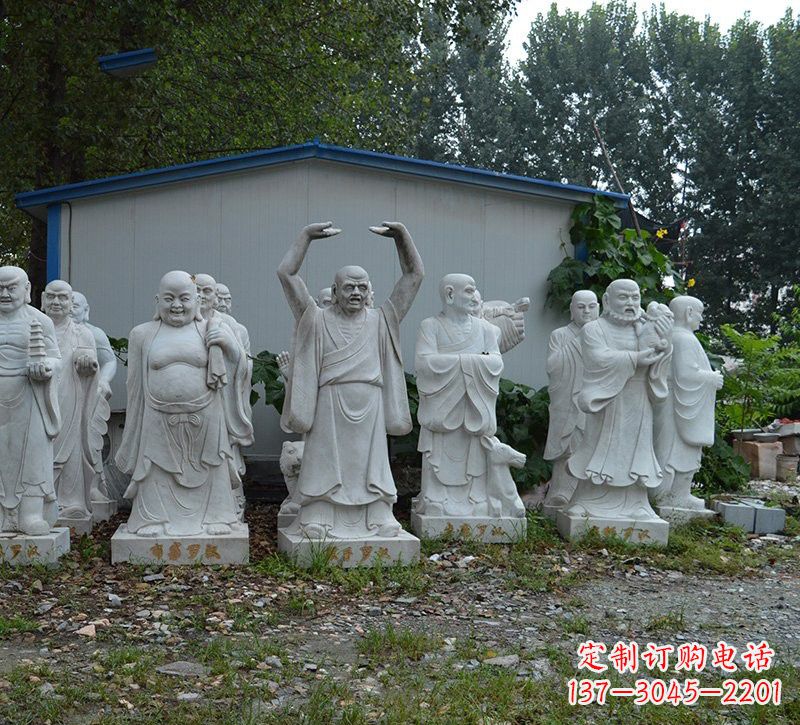 河南大理石十八罗汉雕塑