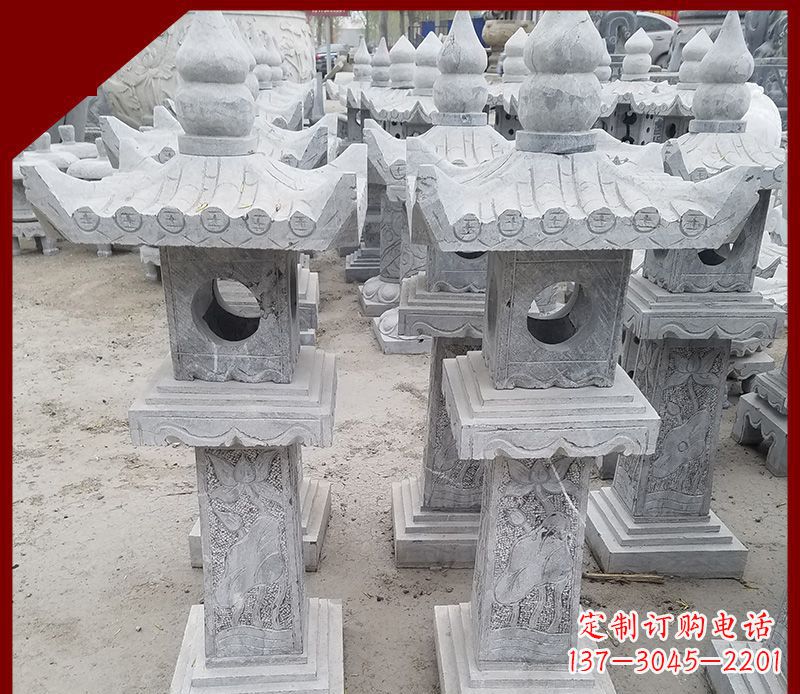 河南精美大理石石灯笼雕塑