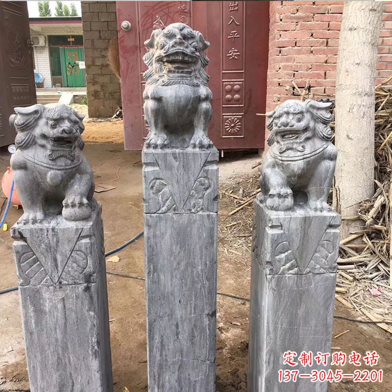 河南大理石栓马柱
