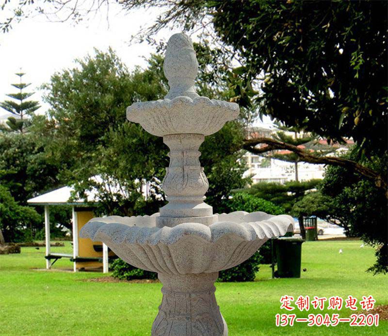 河南大理石双层喷泉公园石雕