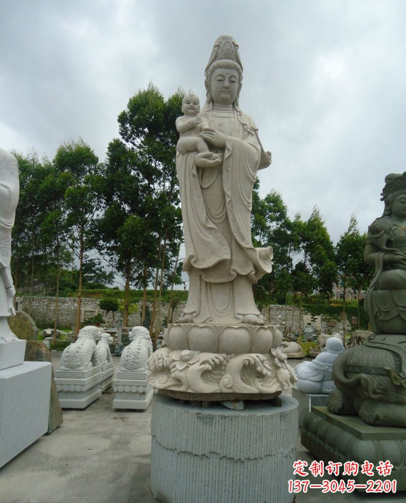 河南大理石送子观音雕塑
