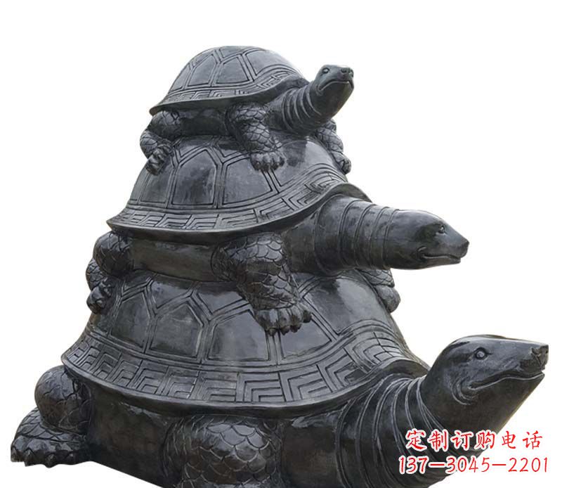 河南大理石乌龟母子石雕