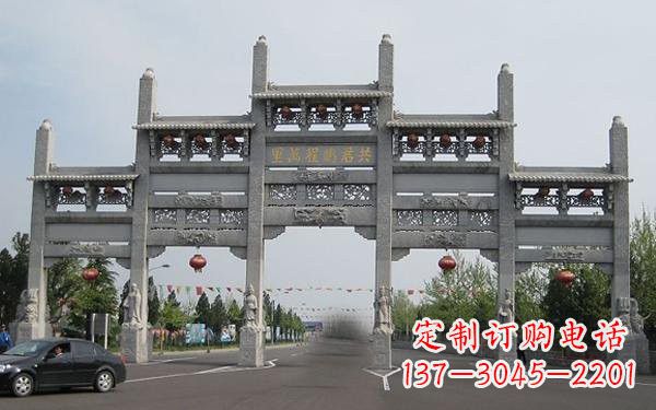 河南大理石五门牌坊雕塑