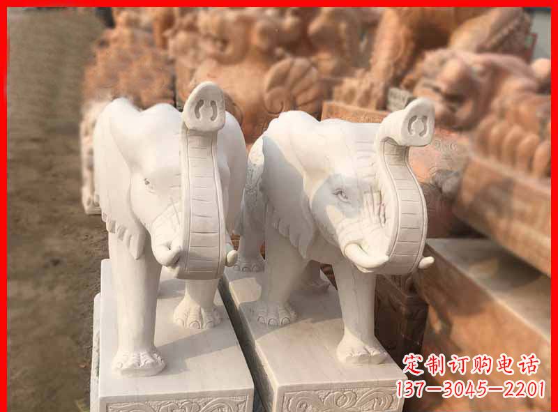 河南产品名称大理石小象招财石雕