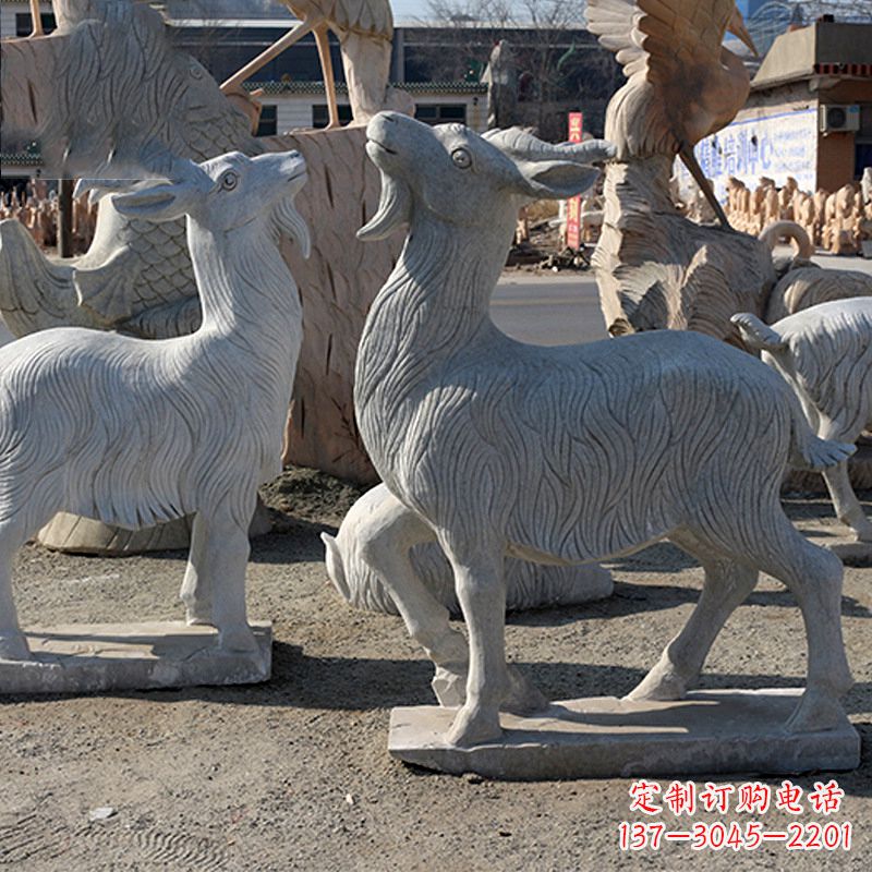 河南大理石精美羊雕塑