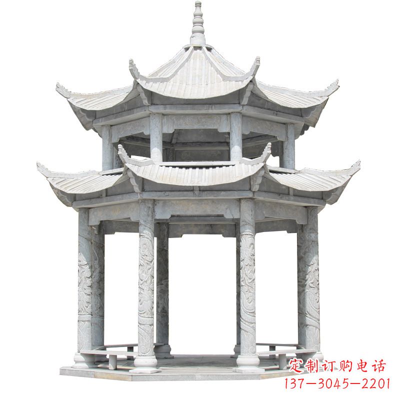 河南大理石古建凉亭雕塑