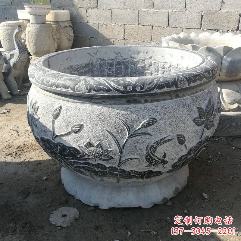 河南大理石水缸雕塑