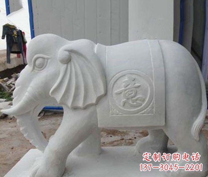 河南传承财富祝福,大理石招财大象雕塑