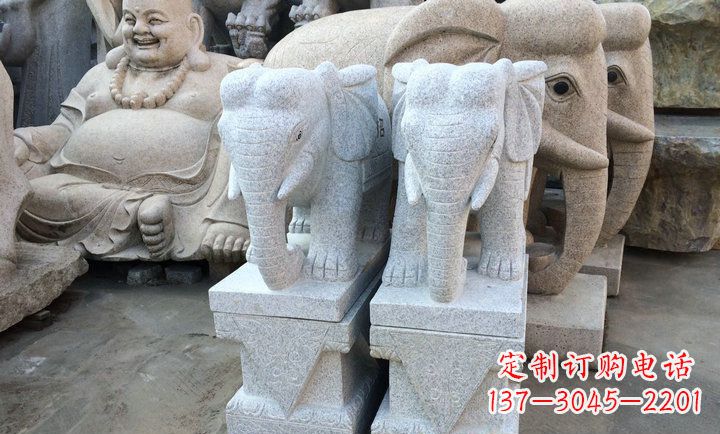 河南大理石大象雕塑 招财进宝