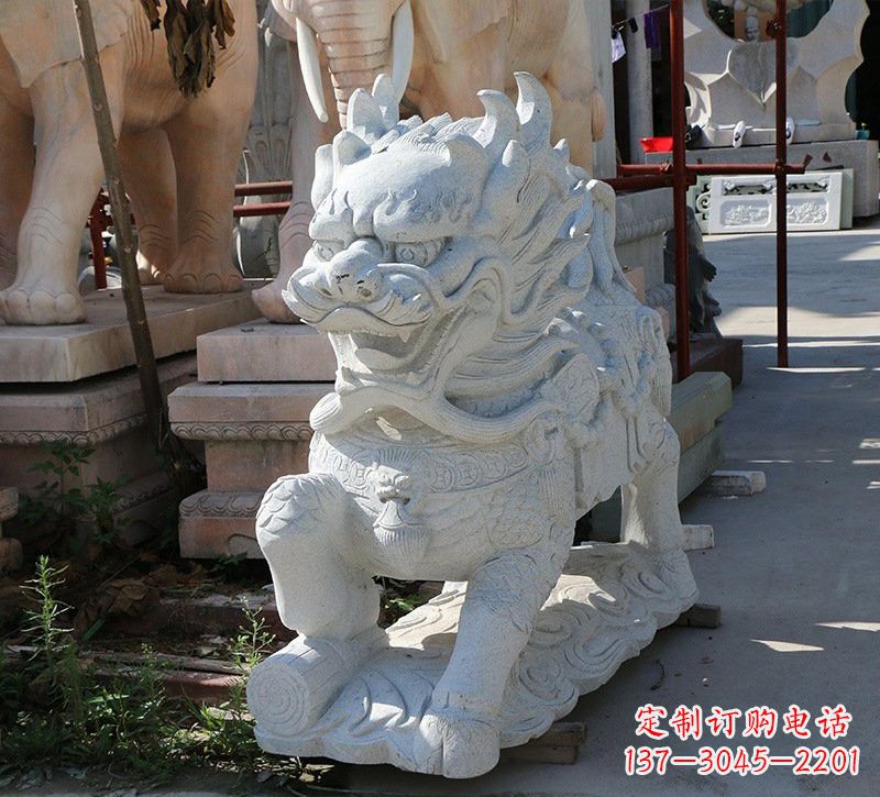 河南大理石镇宅——麒麟雕塑