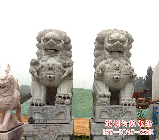河南传统大理石狮子雕塑
