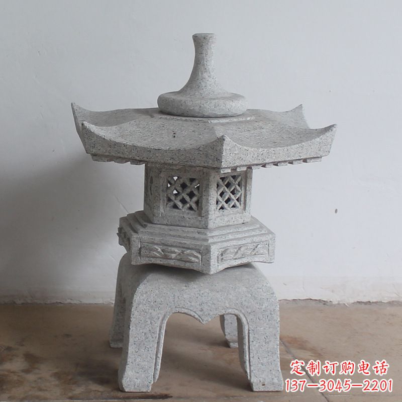 河南传统中式雕塑大理石石灯