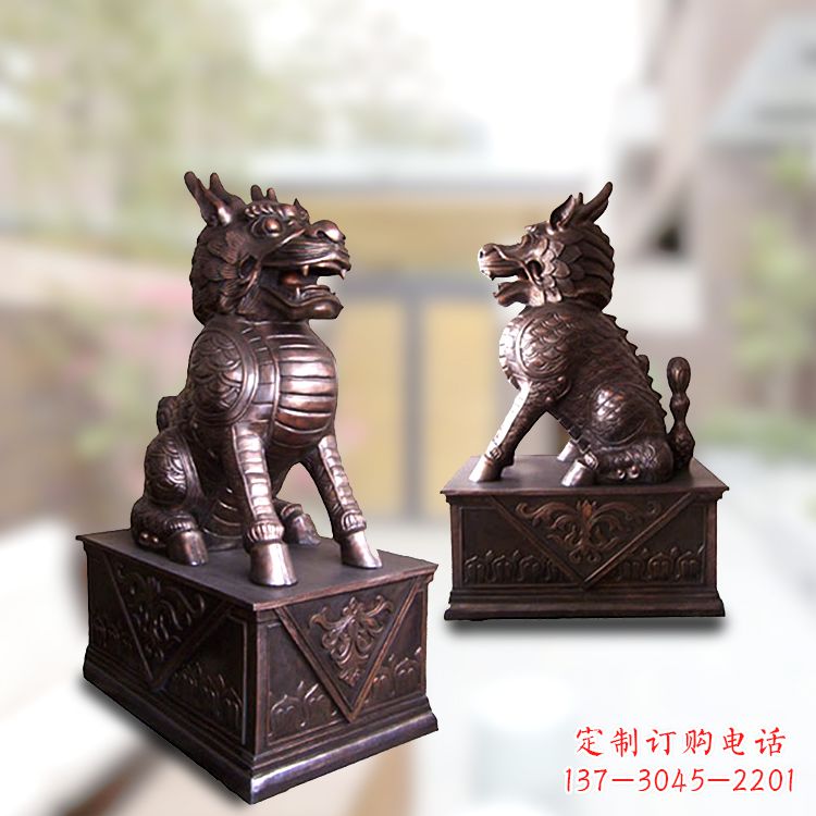 河南麒麟铜雕 加持门庭安宁