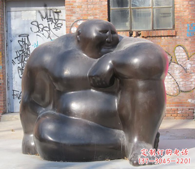 河南铜雕大胖子男人雕塑