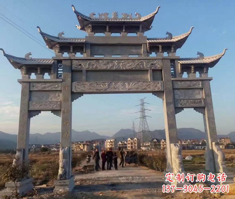 河南大石牌坊雕塑—中领雕塑定制专业