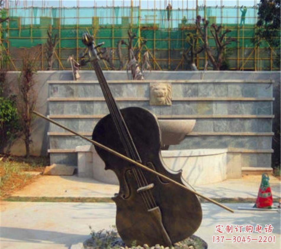 河南精美大提琴铜雕