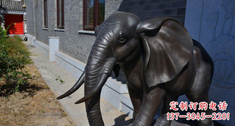 河南大象动物铜雕 (2)