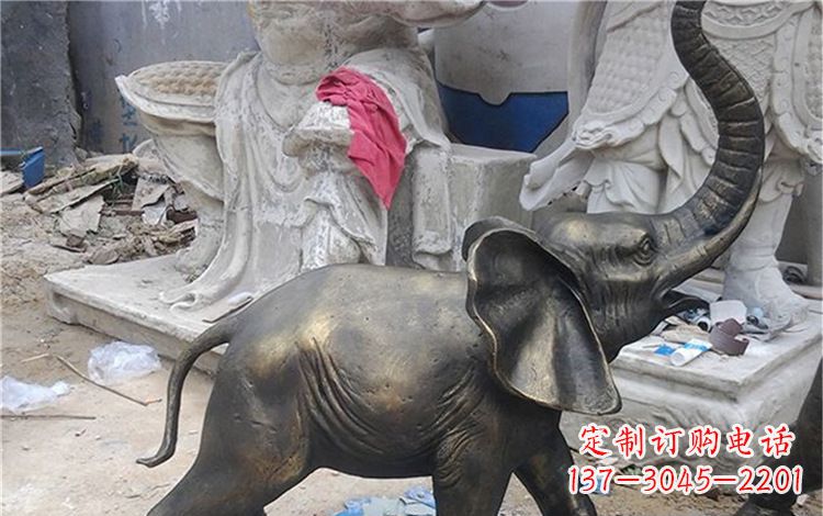 河南精美大象铜雕