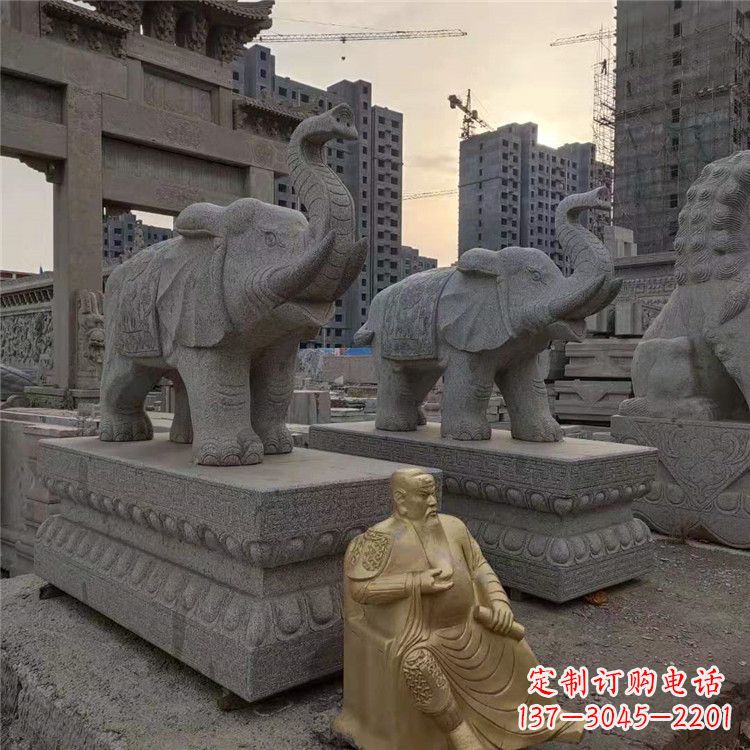 河南精美大象石雕