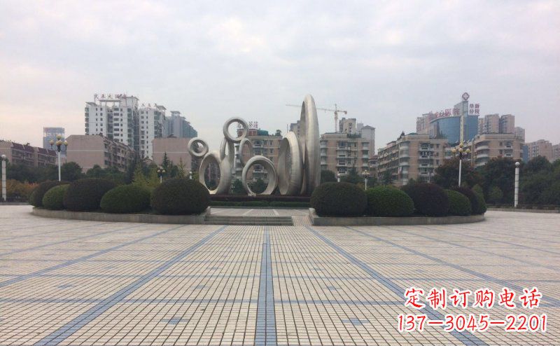 河南中领雕塑不锈钢圆环雕塑