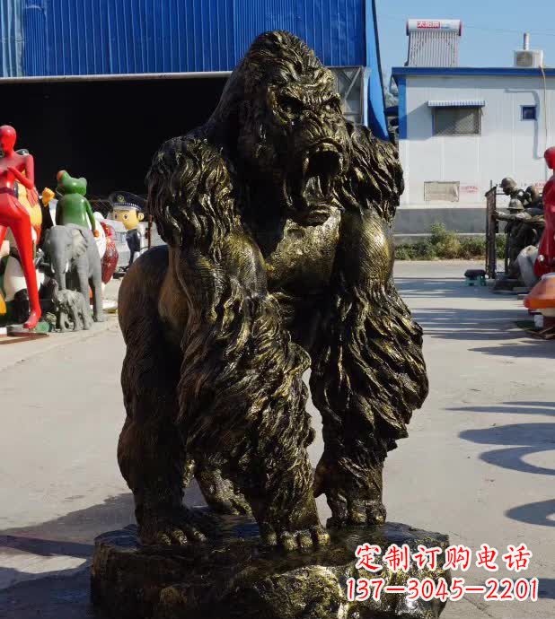 河南中领雕塑精美的猩猩铜雕