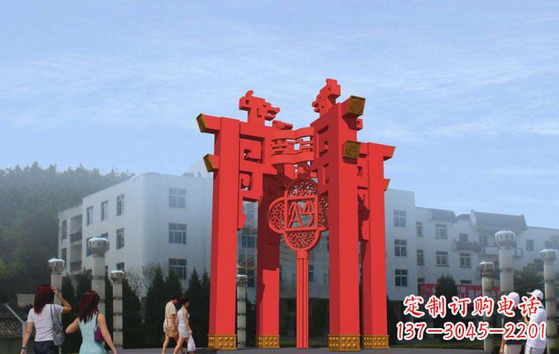 河南大型抽象灯笼广场不锈钢雕塑