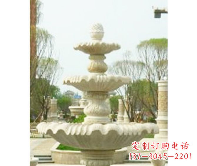 河南圆润线条的精美喷泉石雕