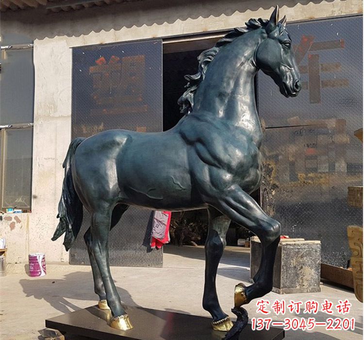 河南大型公园铸铜马雕塑