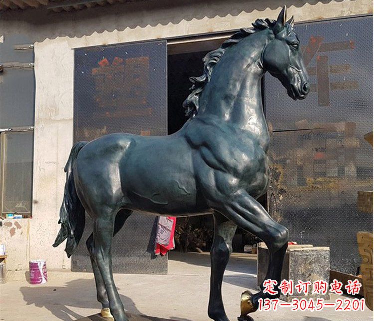 河南大型公园铸铜马雕塑 (2)