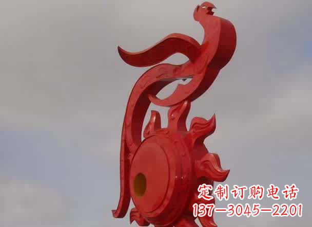 河南大型古代凤凰不锈钢雕塑