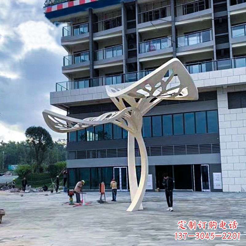 河南不锈钢抽象树叶雕塑