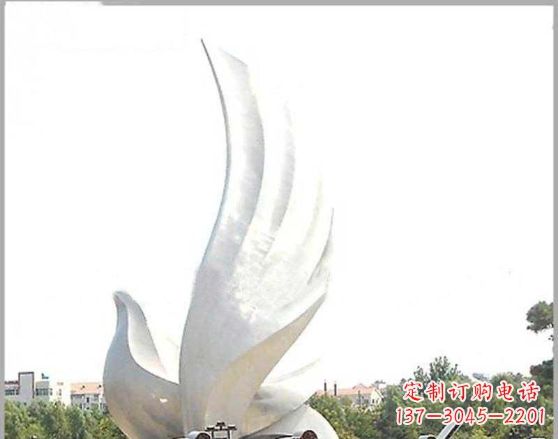 河南大型不锈钢雕塑和平鸽护航