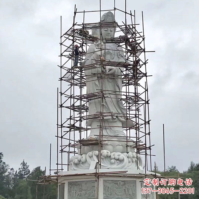 河南大型汉白玉观音菩萨石雕