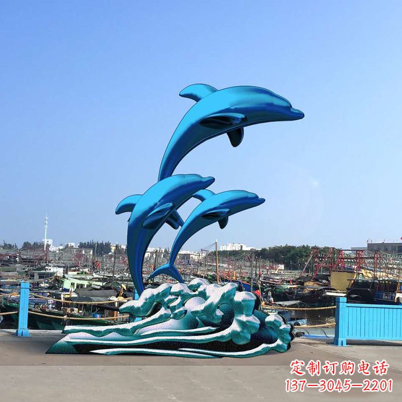 河南精美玻璃钢海豚雕塑