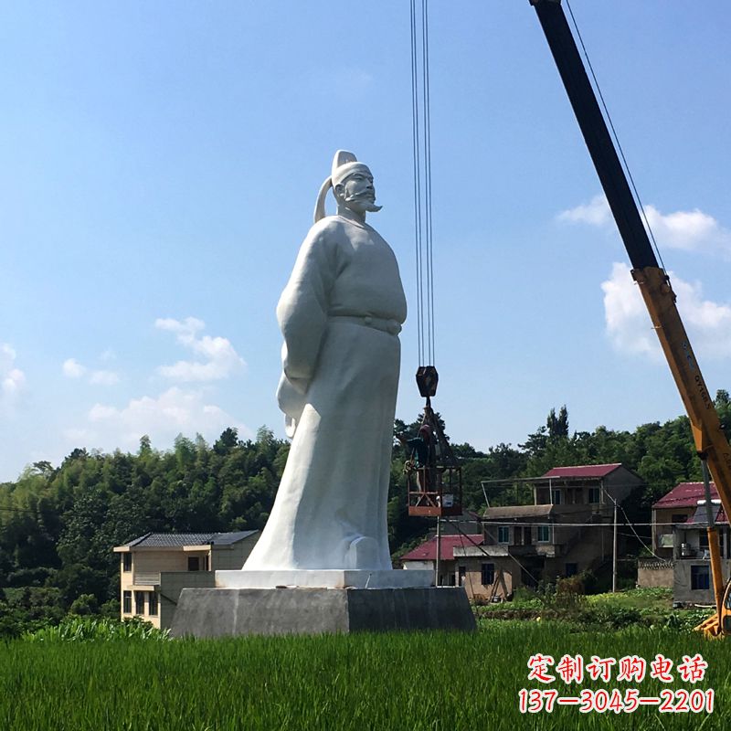 河南大型汉白玉诗仙李白石雕像-景区公园历史文化名人雕塑