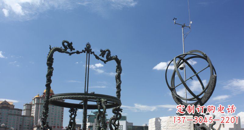 河南大型浑天仪广场景观铜雕