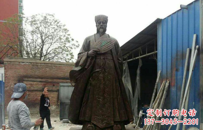 河南典雅大型立式诸葛亮铜雕