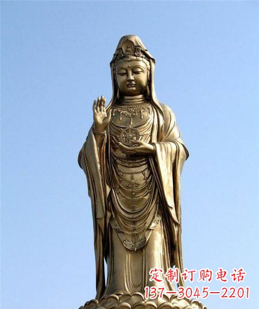 河南大型立式铜观音雕塑