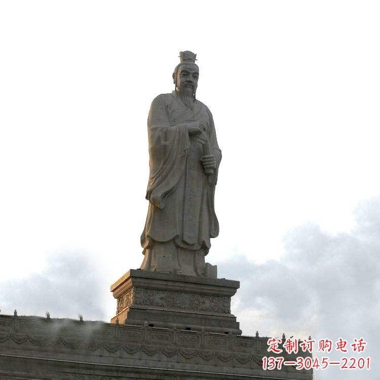 河南大型孟子景观雕塑-景区广场历史文化名人塑像