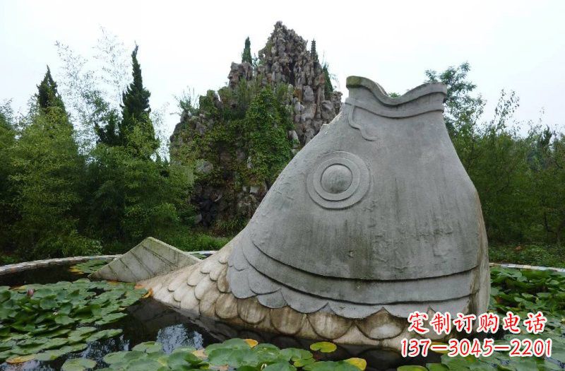 河南大型喷水鲤鱼石雕